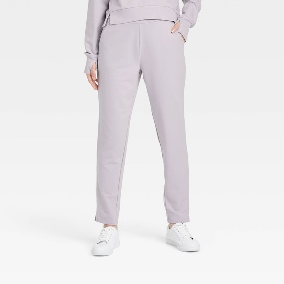 All in Motion High-Rise French Terry Tapered Pants - Light Lilac S - Picture 1 of 5